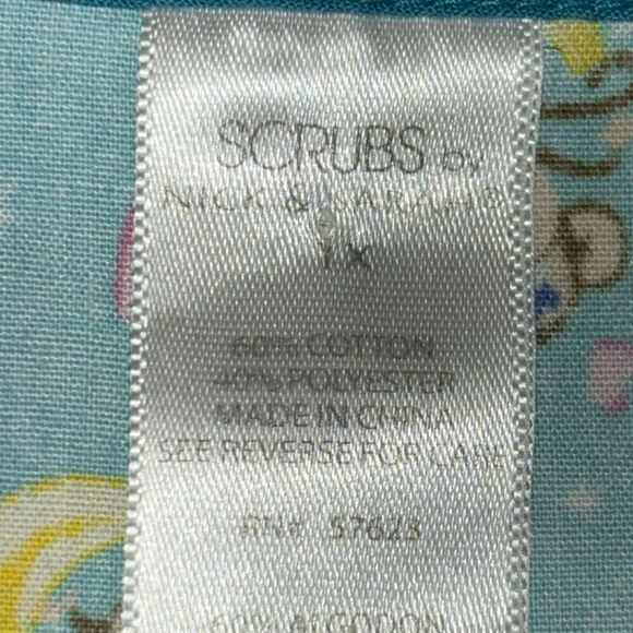 Scrubs by Nick & Sarah little monkey & banana print two pocket scrub top 1X - Picture 5 of 9